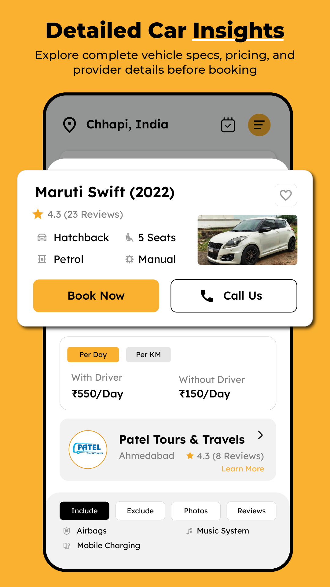 Gadiyo user app detailed car insights screen