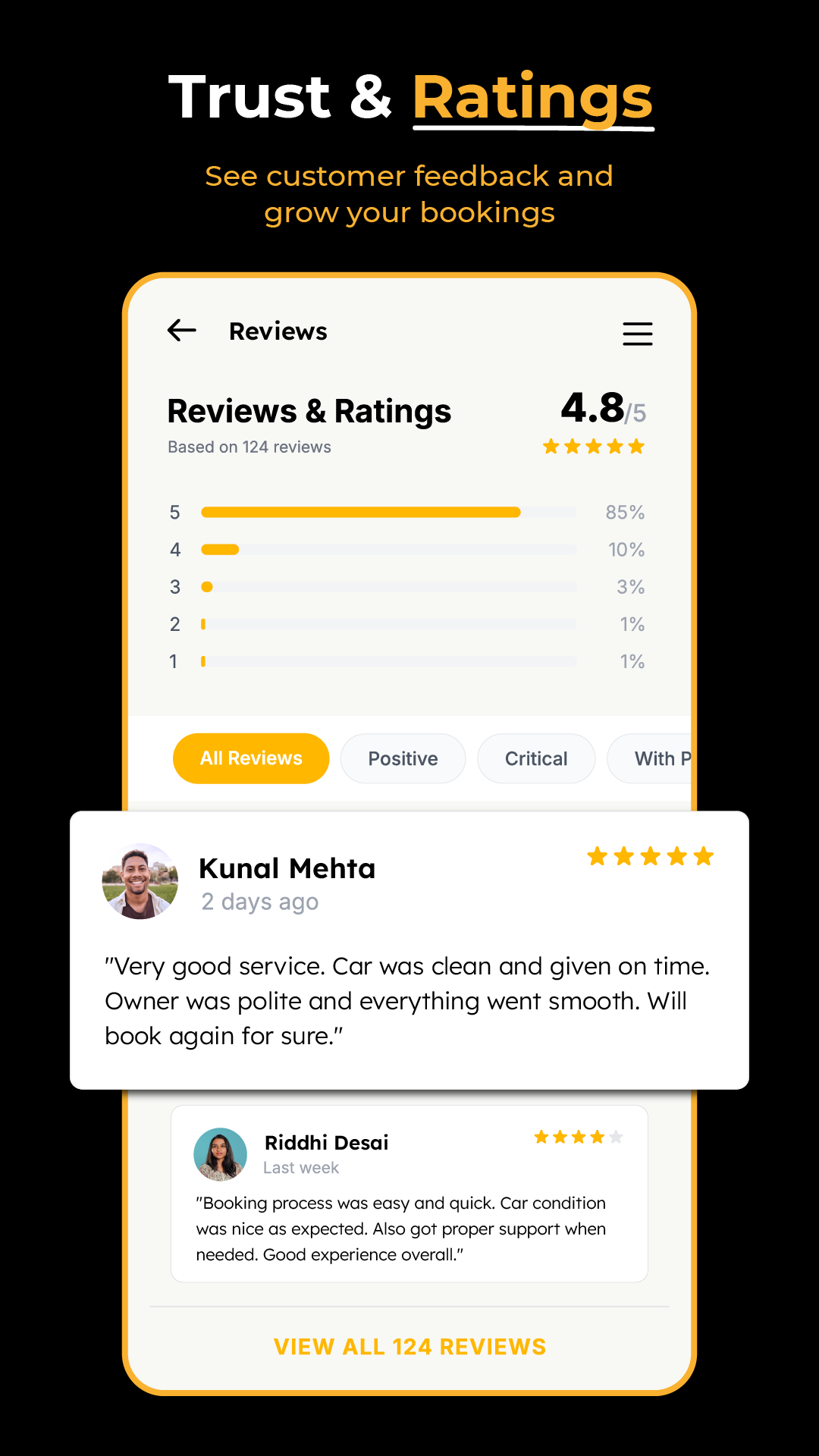 Gadiyo partner app reviews and ratings screen